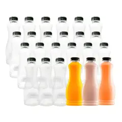 PASTELERIUS - Set 12 Botellas Plasticas Transparentes Botella C/tapa 800ml
