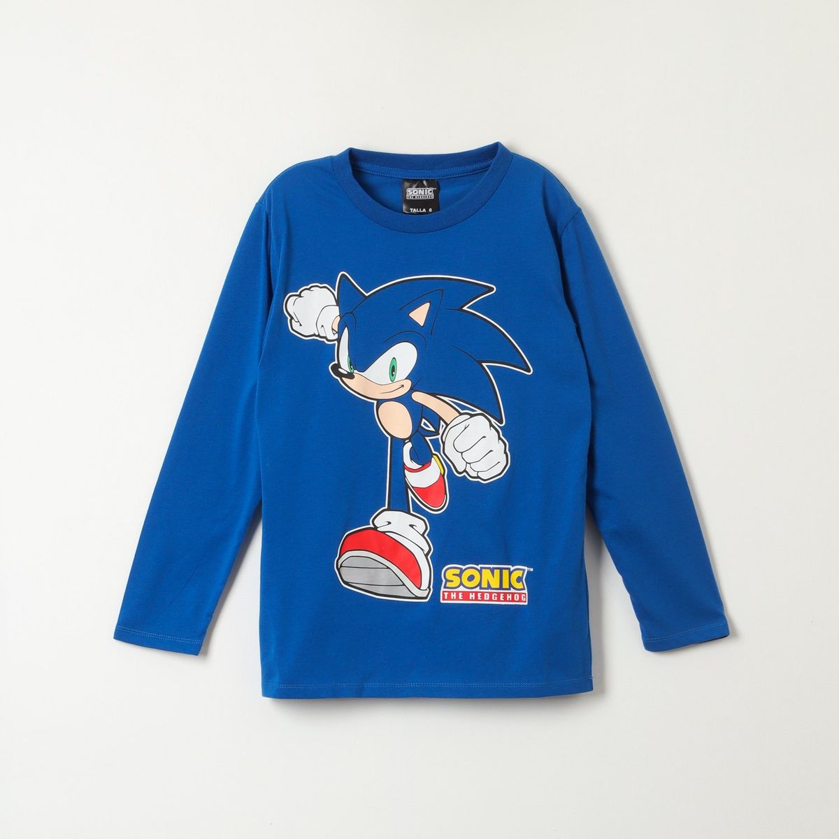 SONIC - Polera Manga Larga Niño Running Azul Sonic