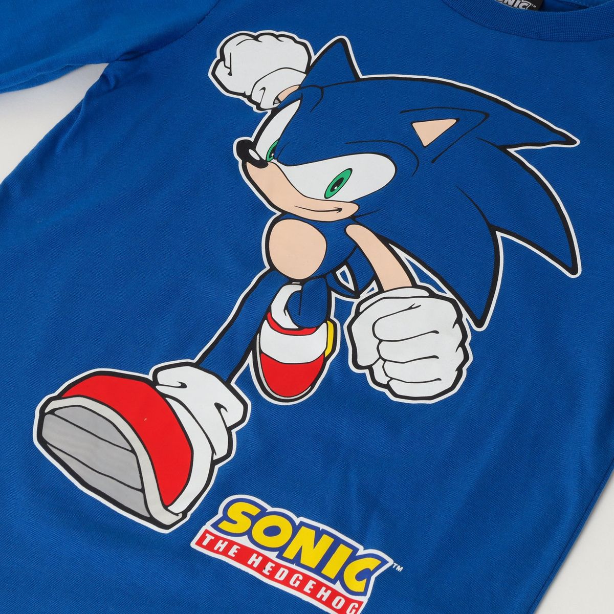 SONIC - Polera Manga Larga Niño Running Azul Sonic