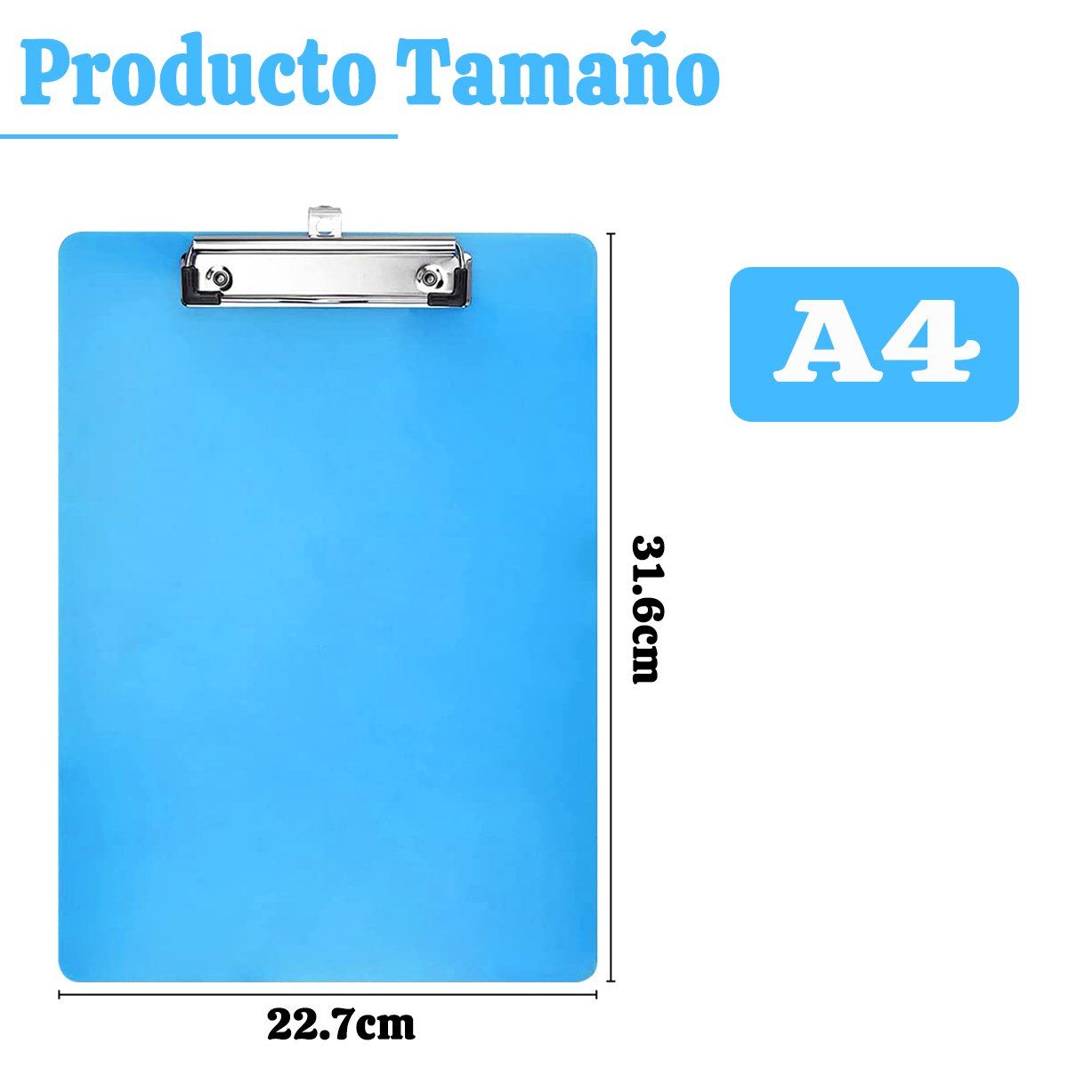 GENERICO - A4 Portapapeles  Para Suministros Escolares De Oficina-Azul