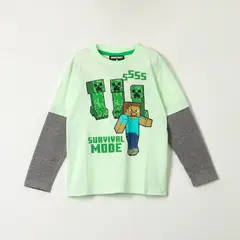 MINECRAFT - Polera Manga Larga Niño Survival Mode Verde