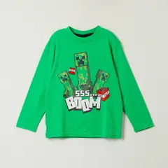 MINECRAFT - Polera Manga Larga Niño Boom Sss Verde