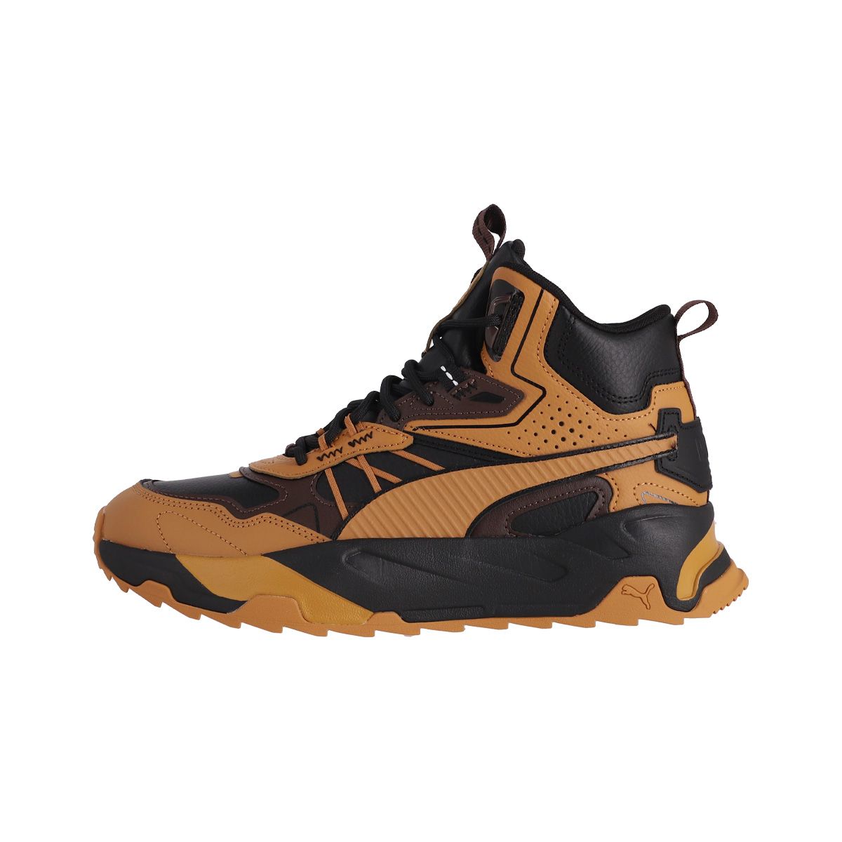 PUMA - Zapatilla Puma Trinity Mid Hybrid Hombre Negra/Café/Naranja