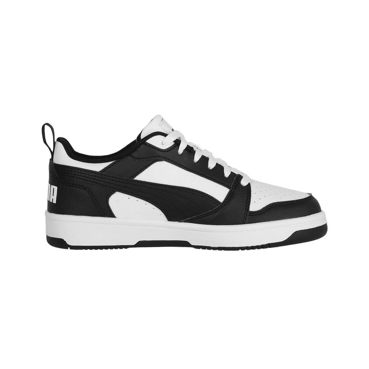 PUMA - Zapatilla Puma Rebound V6 Mid Niño White/Black/Grey