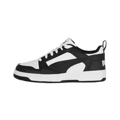 PUMA - Zapatilla Rebound V6 Mid Niño White/Black/Grey
