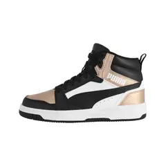 PUMA - Zapatilla Rebound v6 Hombre Blancas/Negras/Doradas