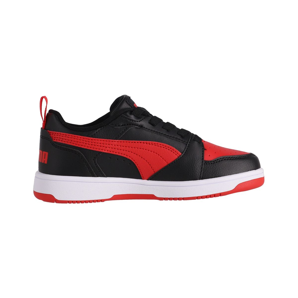 PUMA - Zapatilla Puma Rebound V6 Low Niño Negras/Rojas/Blancas