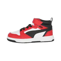 PUMA - Zapatilla Rebound V6 Mid Niño Red/White/Black