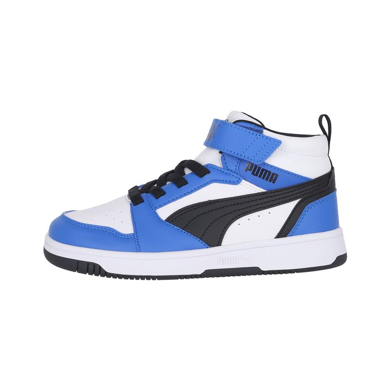 PUMA - Zapatilla Puma Rebound V6 Mid Niño Blue/White/Black
