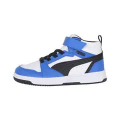 PUMA - Zapatilla Rebound V6 Mid Niño Blue/White/Black