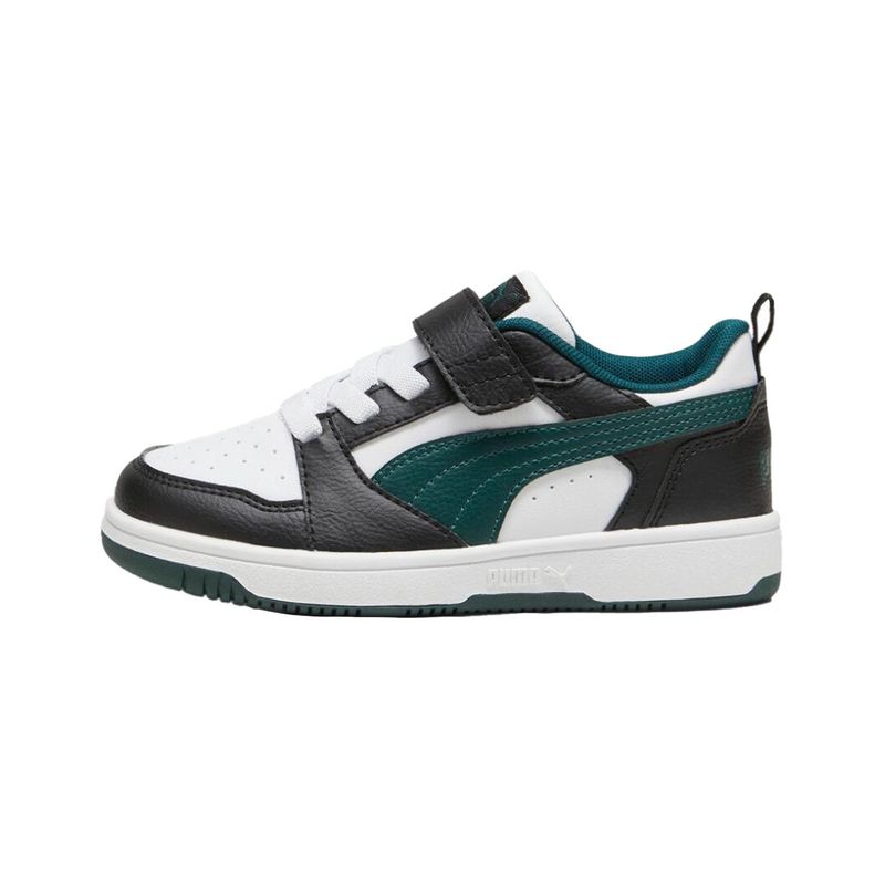 PUMA - Zapatillas Urbanas Puma Rebound v6 Niños Blanca/Negra/Verdes
