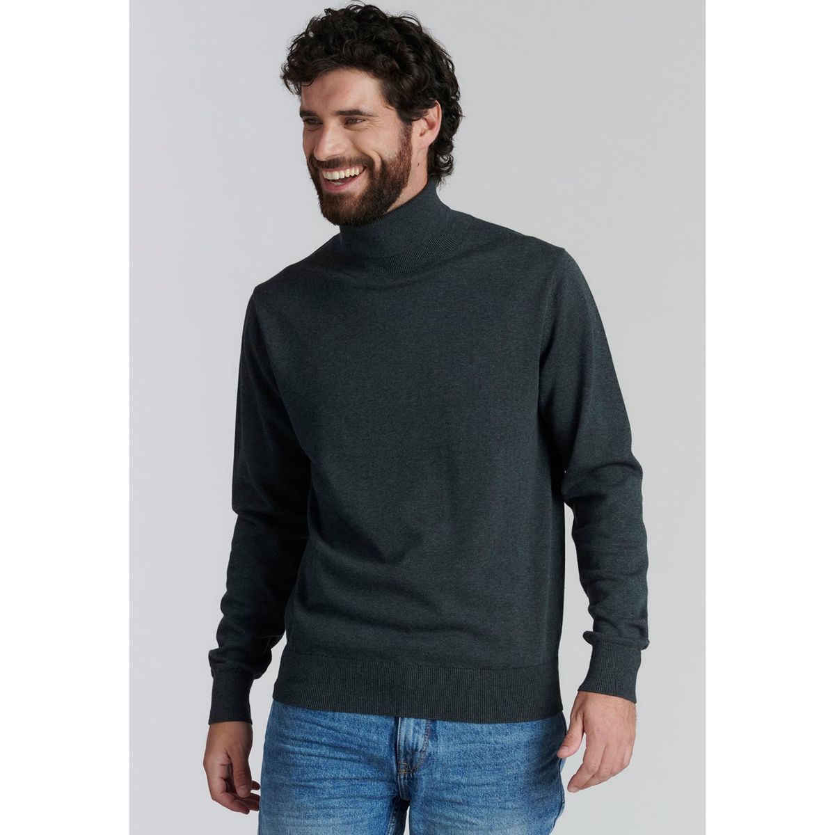 FEROUCH - Sweater Turtle Neck F Smart Casual Gris Ferouch