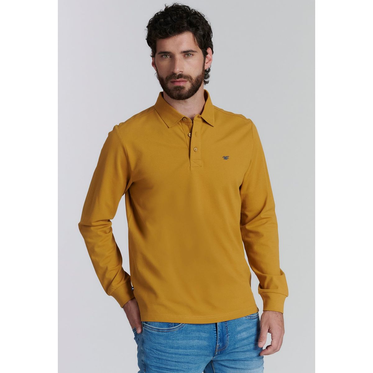 FEROUCH - Polera Básica  Dakota Fr Amarillo Ferouch