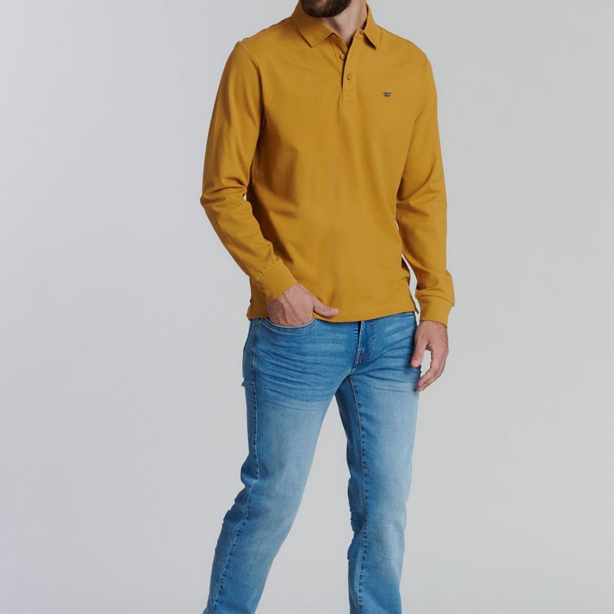 FEROUCH - Polera Básica  Dakota Fr Amarillo Ferouch