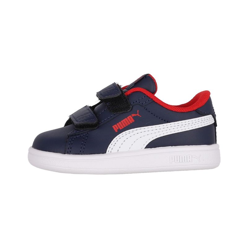 PUMA - Zapatilla Puma Smash 3.0 Leather Niños TD Azul/Blanco