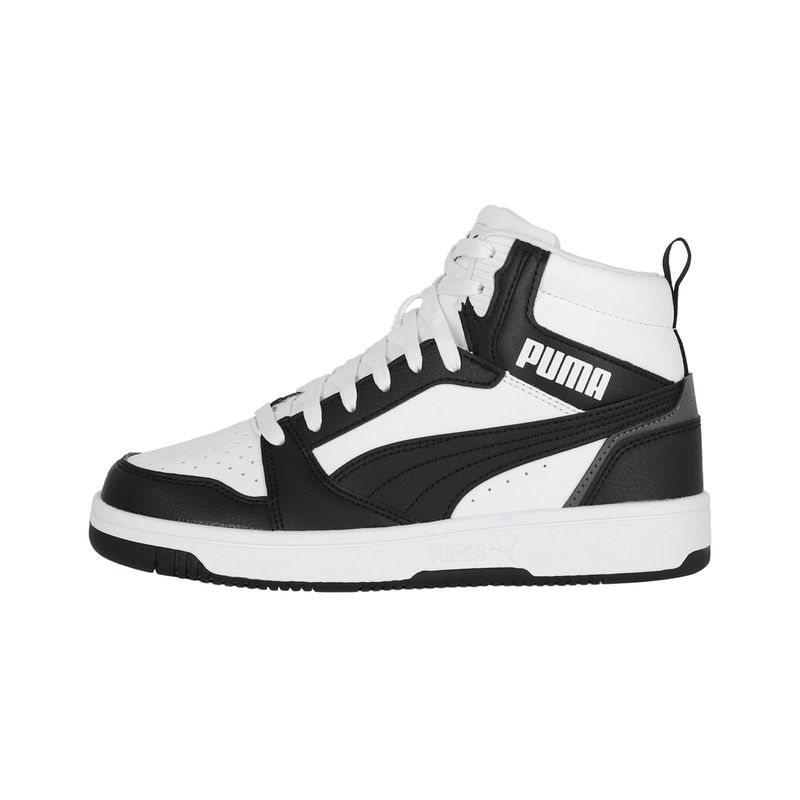 PUMA - Zapatilla Puma Rebound V6 Mid Niño White/Negro ll