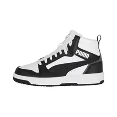 PUMA - Zapatilla Rebound V6 Mid Niño White/Negro ll
