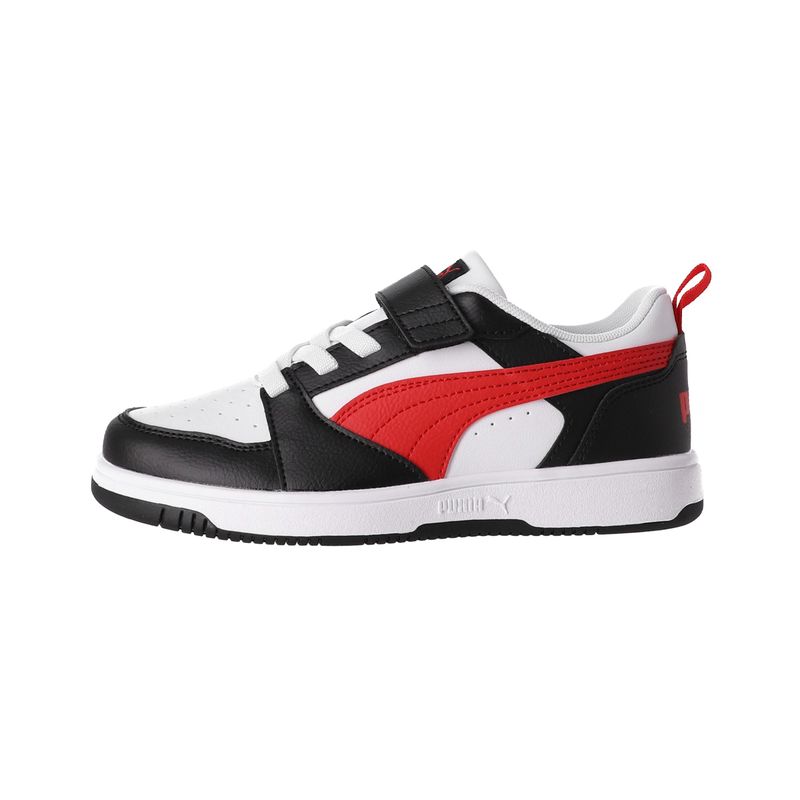 PUMA - Zapatilla Puma  Rebound v6 Niños Negras/Blancas/Rojas