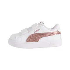 PUMA - Zapatilla Rickie V Niños TD Blancas/Rosadas