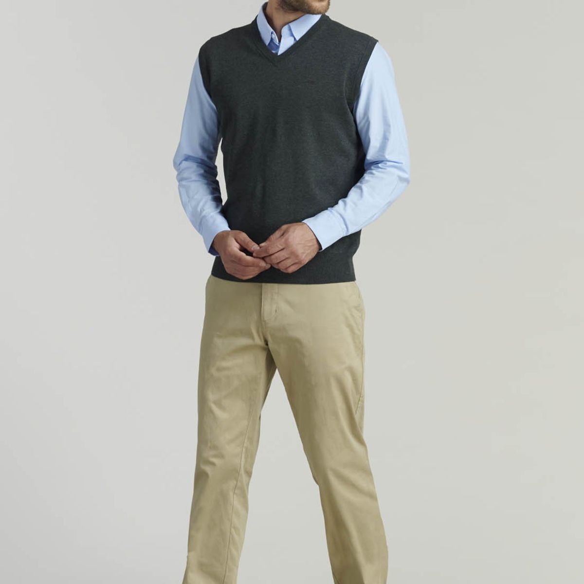 FEROUCH - Sweater Smart Casual Sleeve Business Gris Ferouch