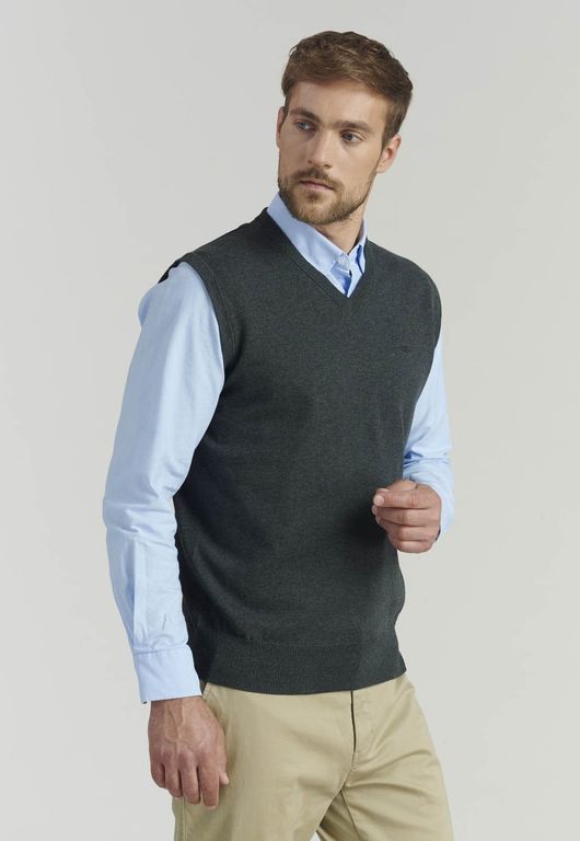 Sweater Smart Casual Sleeve Business Gris Gris S