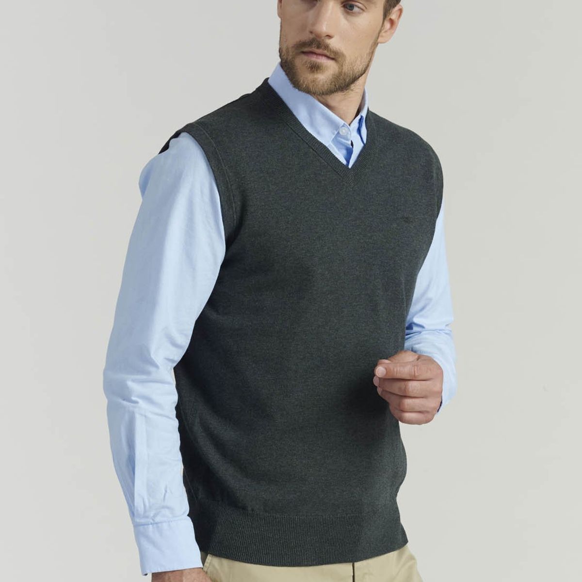 FEROUCH - Sweater Smart Casual Sleeve Business Gris Ferouch