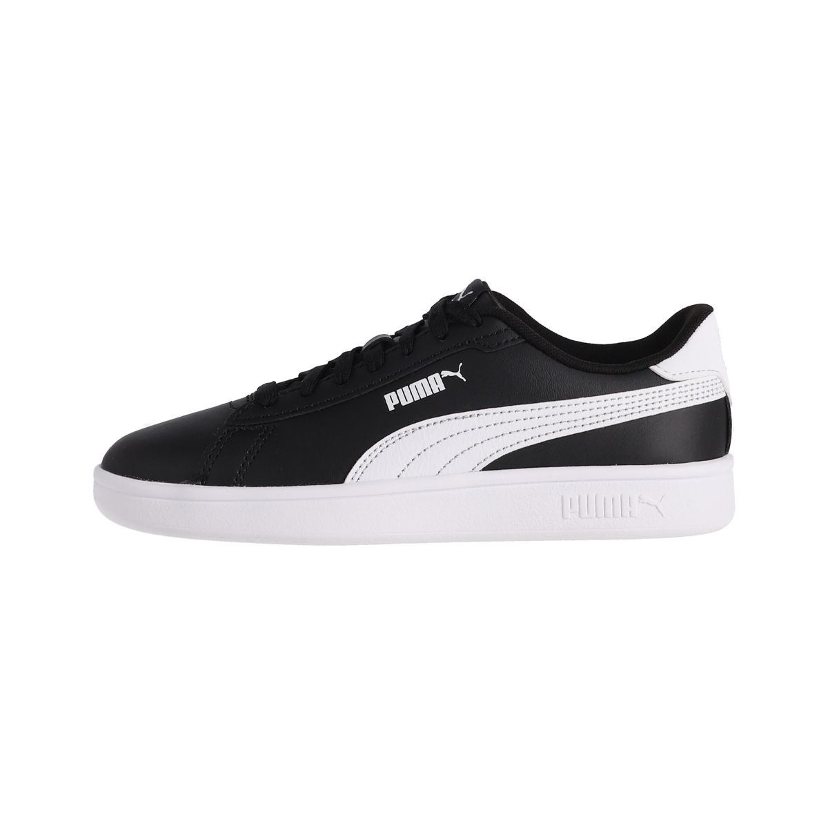 PUMA - Zapatilla Puma Smash 3.0 Leather Joven Negras/Blancas