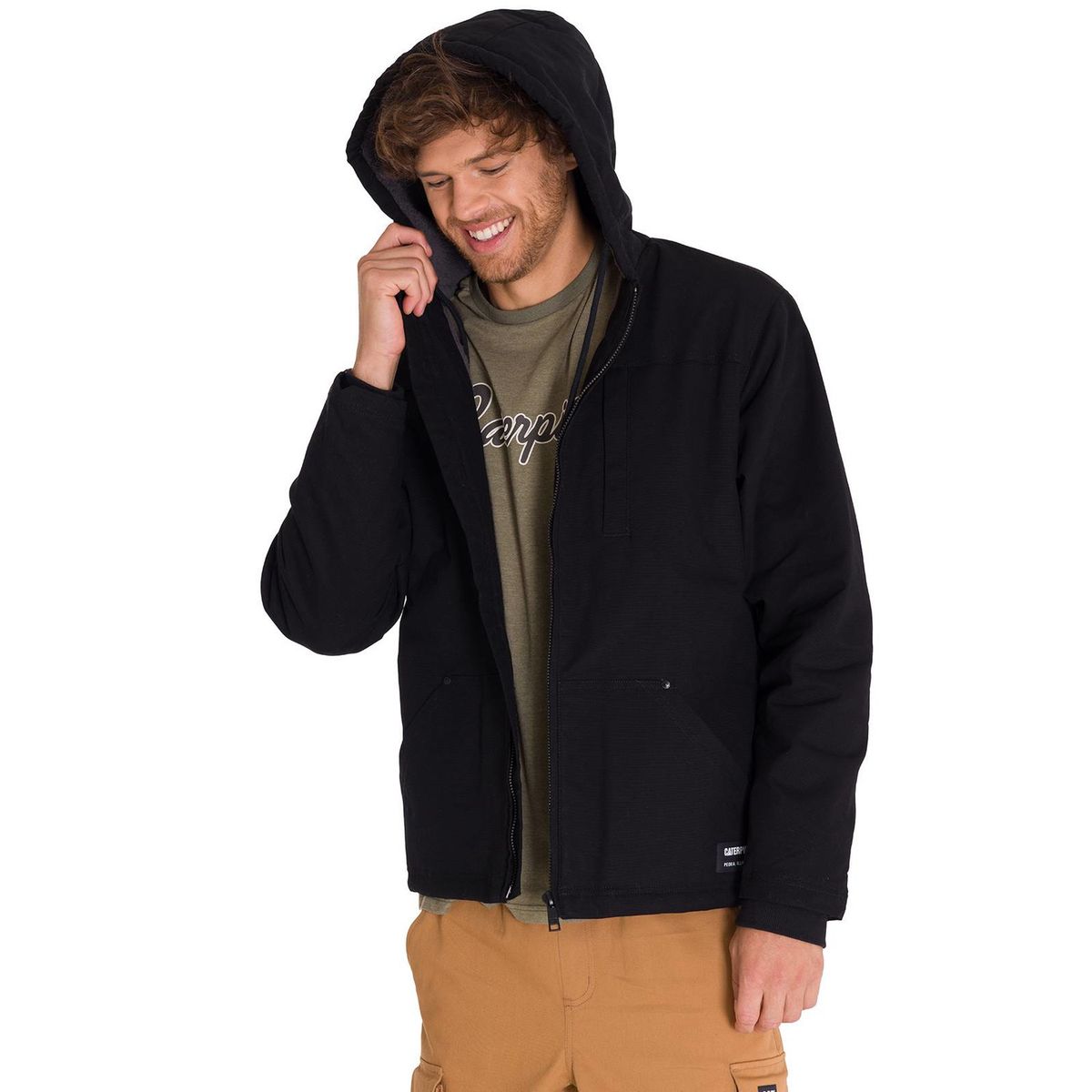 CAT - Chaqueta Hooded Sherpa Lined Hombre Negra CAT