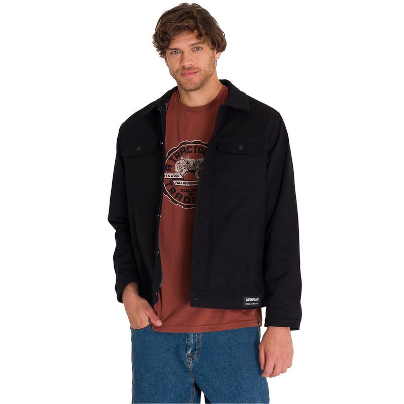 CAT - Chaqueta Casual Trucker Hombre Negra CAT