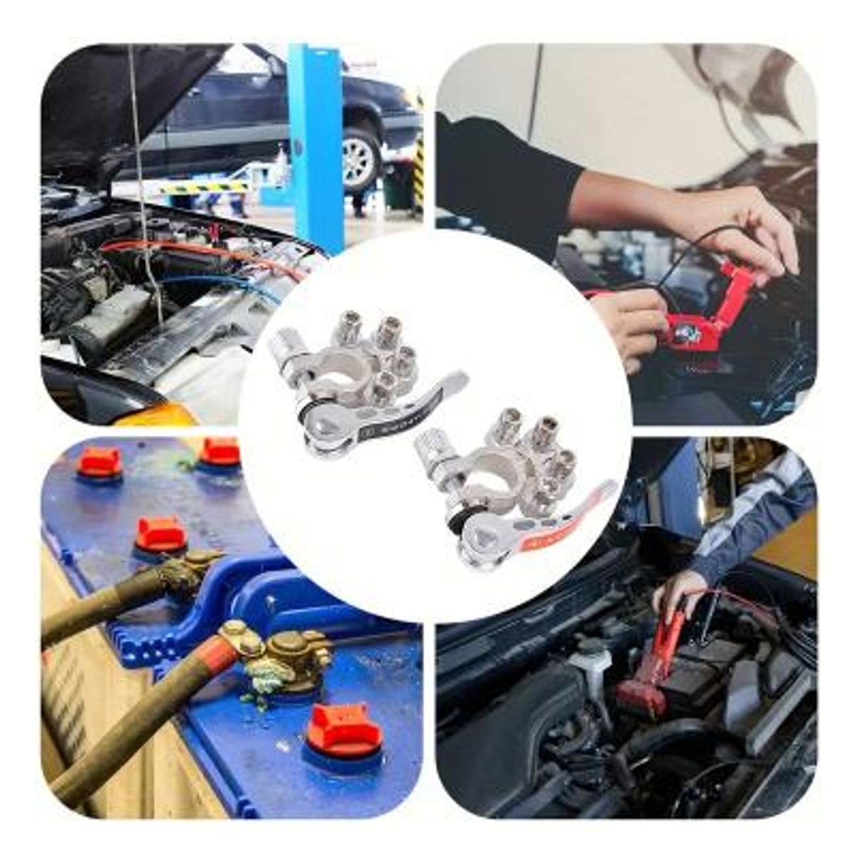 GENERICO - 1 Par Bornes Batería Auto Terminal Desconexión Rápida