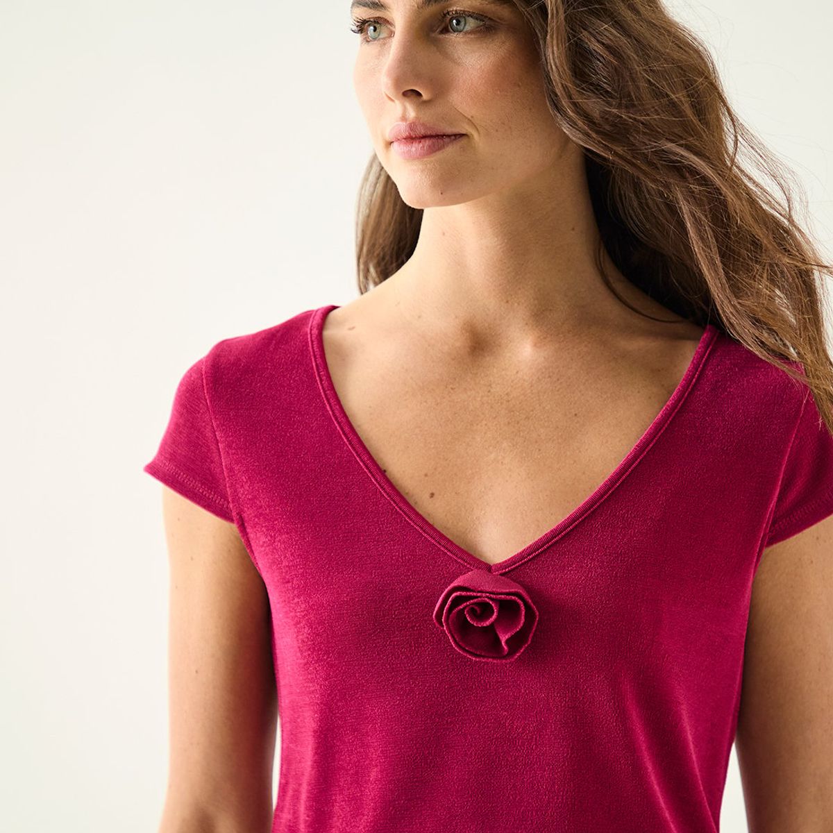 ASH - Polera Manga Corta Fucsia Mujer Ash