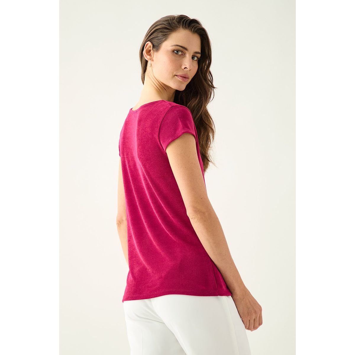 ASH - Polera Manga Corta Fucsia Mujer Ash