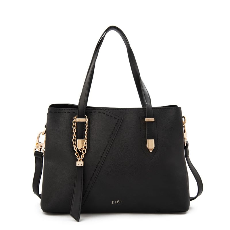 ZIOL - Cartera dos asas tres divisiones mediana biel negro