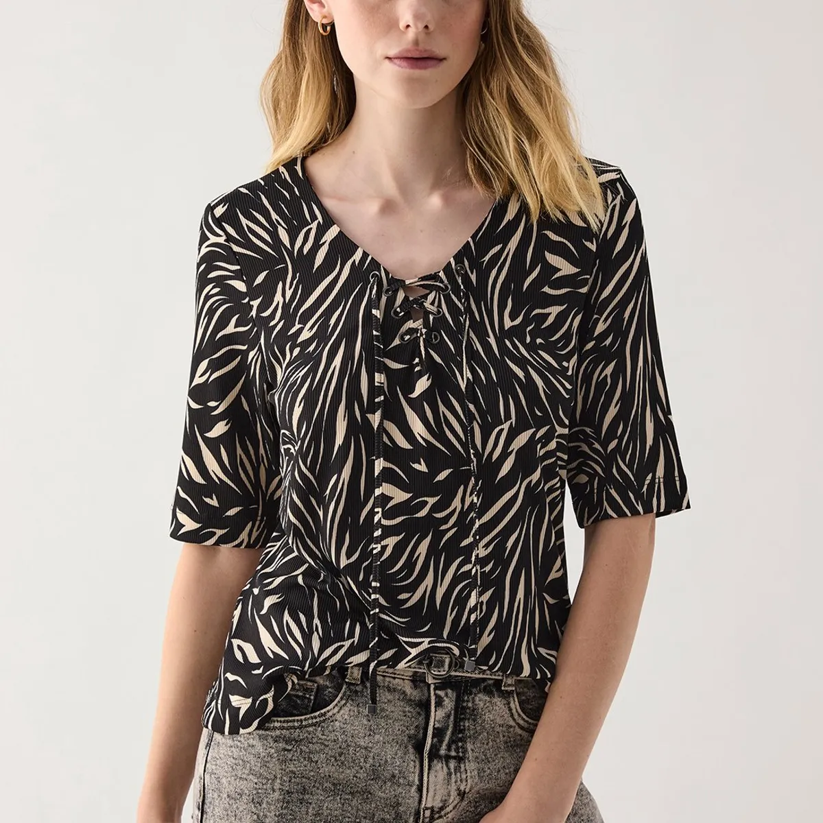 ASH - Polera Manga Larga Negro Mujer Ash