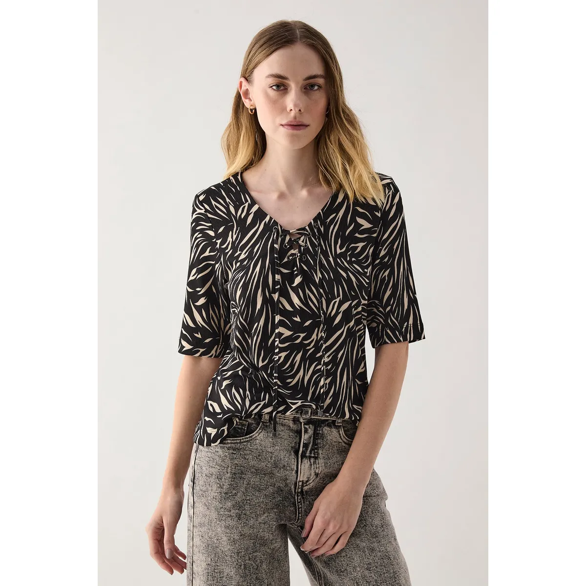 ASH - Polera Manga Larga Negro Mujer Ash