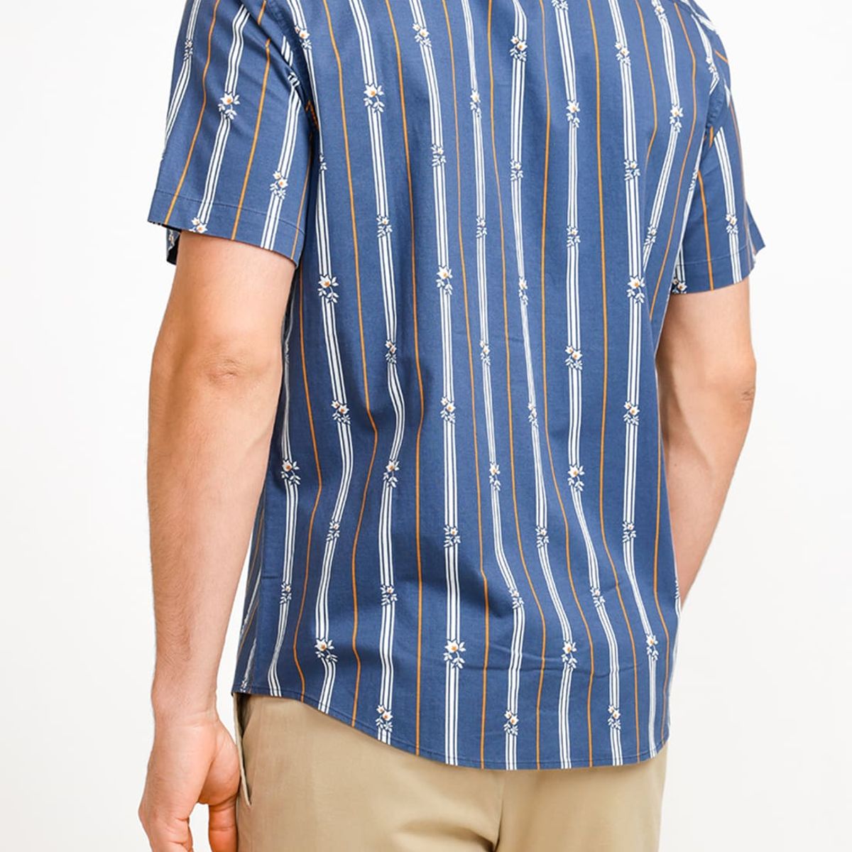ORIGINAL PENGUIN - Camisa De Hombre Algodón Estampado Azul