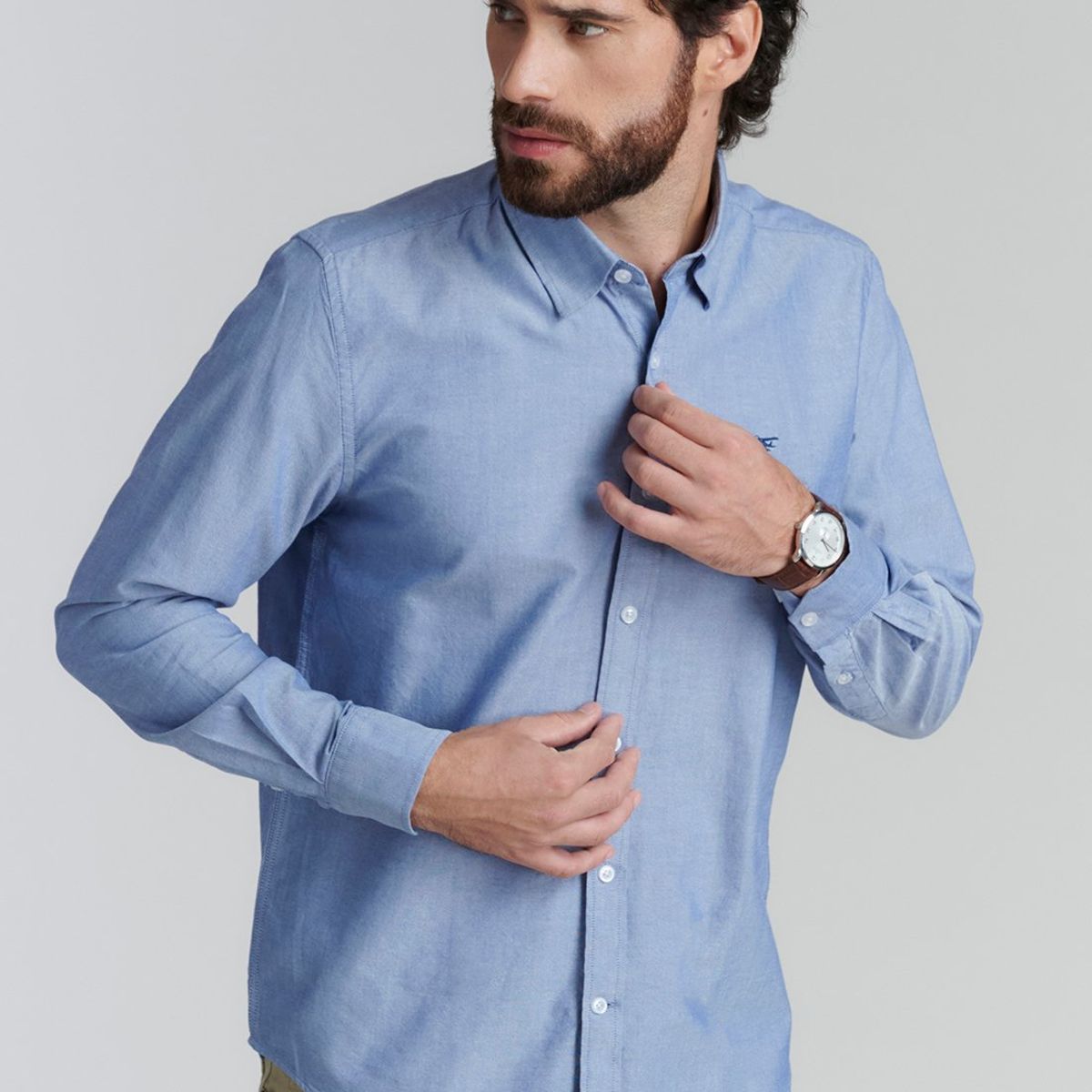 FEROUCH - Camisa Sport Oxford Fr Azul Ferouch