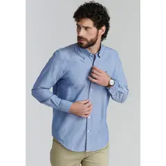 FEROUCH - Camisa Sport Oxford Fr Azul