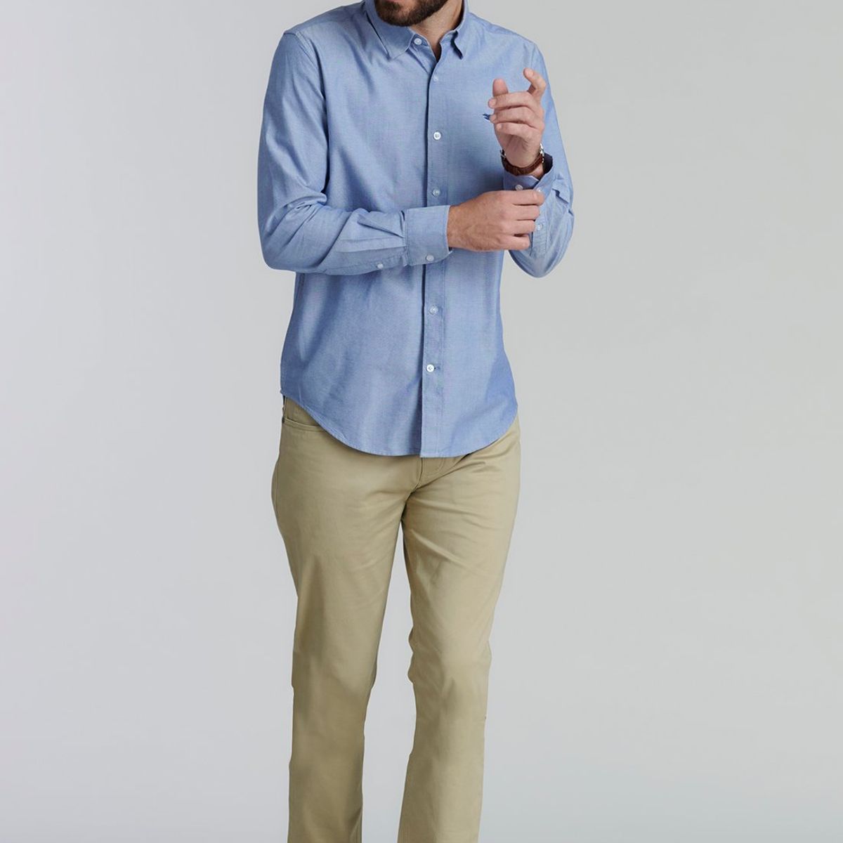 FEROUCH - Camisa Sport Oxford Fr Azul Ferouch