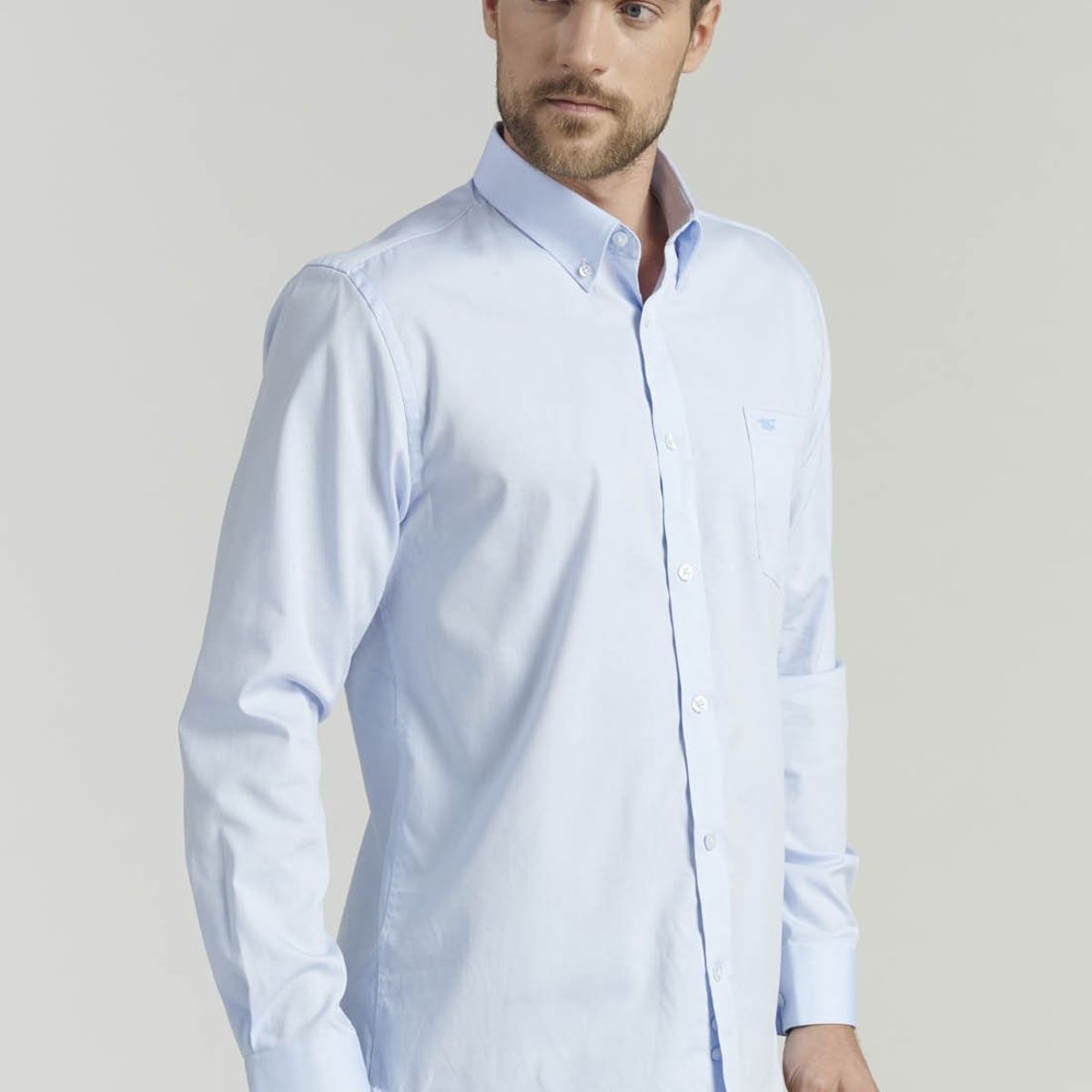 FEROUCH - Camisa Smart Casual Oxford Sc Celeste Ferouch