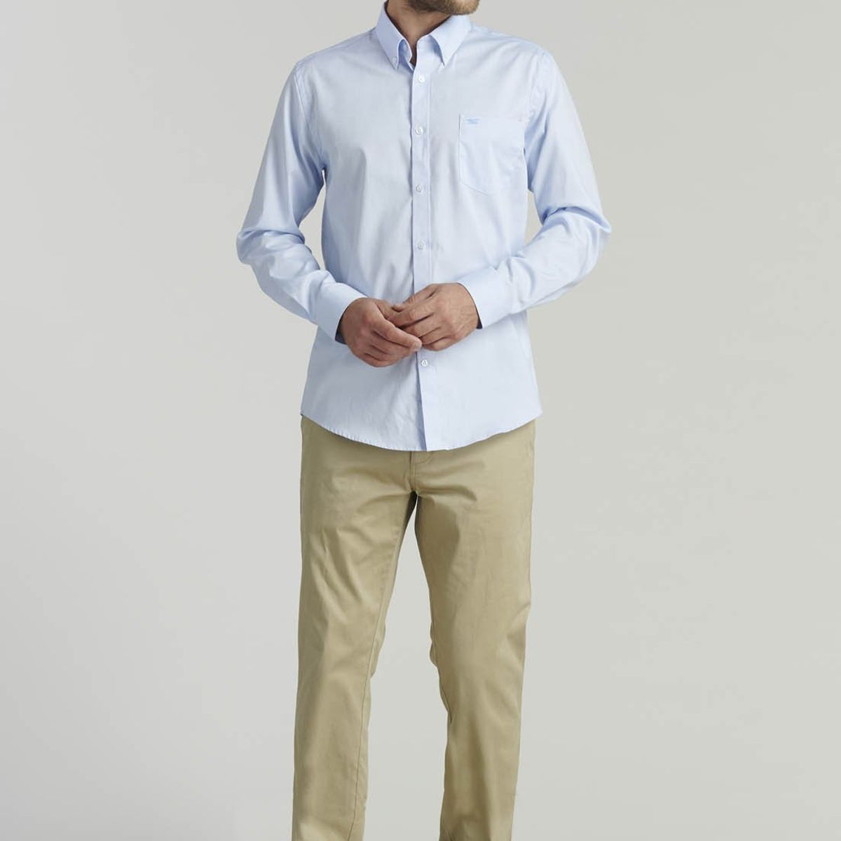 FEROUCH - Camisa Smart Casual Oxford Sc Celeste Ferouch
