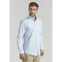 FEROUCH - Camisa Smart Casual Oxford Sc Celeste