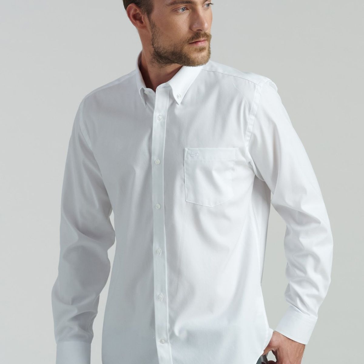 FEROUCH - Camisa Smart Casual Oxford Sc Blanco Ferouch