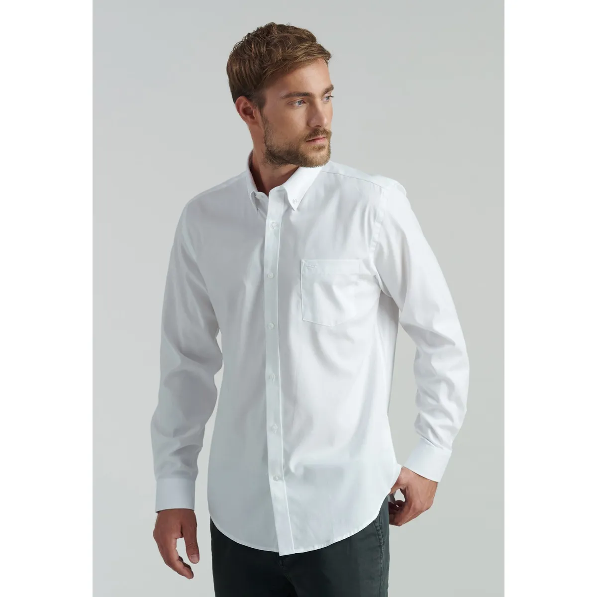 FEROUCH - Camisa Smart Casual Oxford Sc Blanco Ferouch