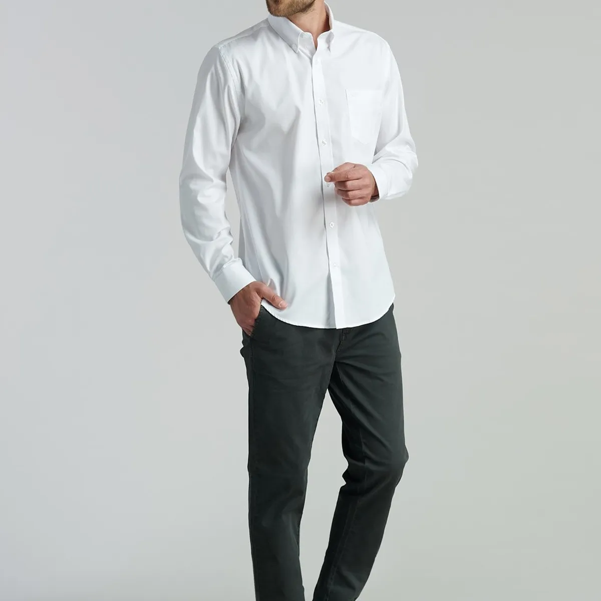 FEROUCH - Camisa Smart Casual Oxford Sc Blanco Ferouch