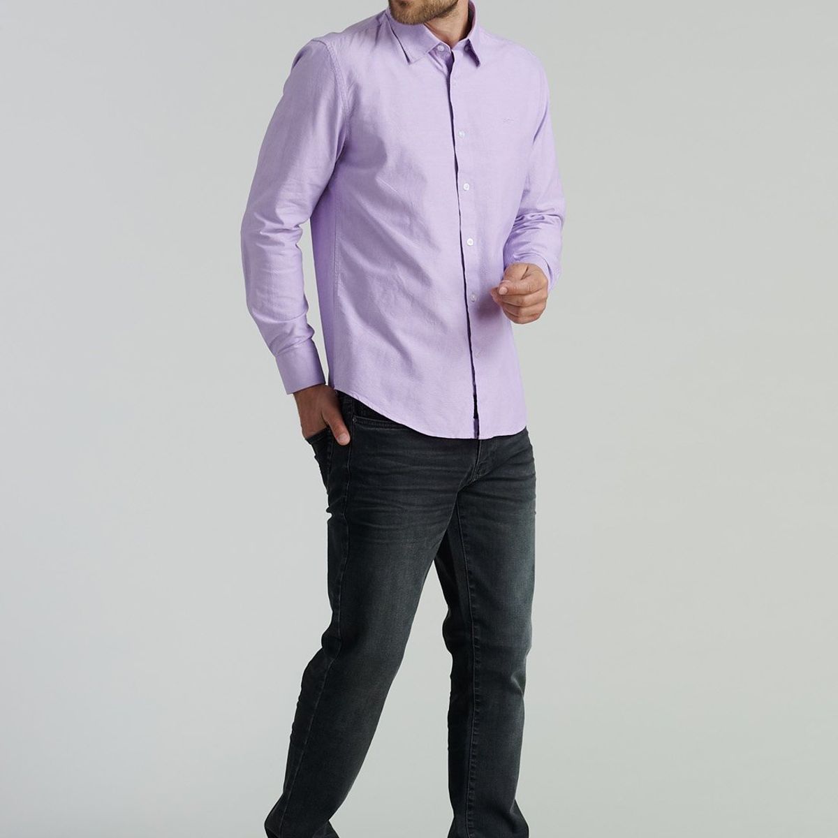 FEROUCH - Camisa Sport Oxford Fr Morado Ferouch