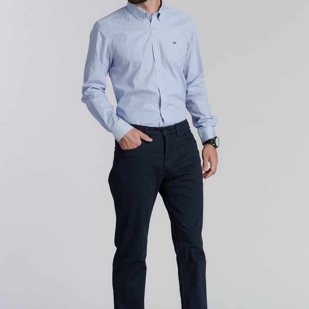 FEROUCH - Camisa Chicago Smart Casual Azul Ferouch