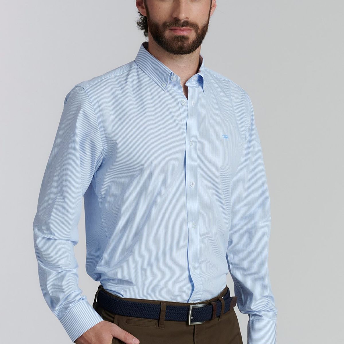 FEROUCH - Camisa Chicago Smart Casual Celeste Ferouch