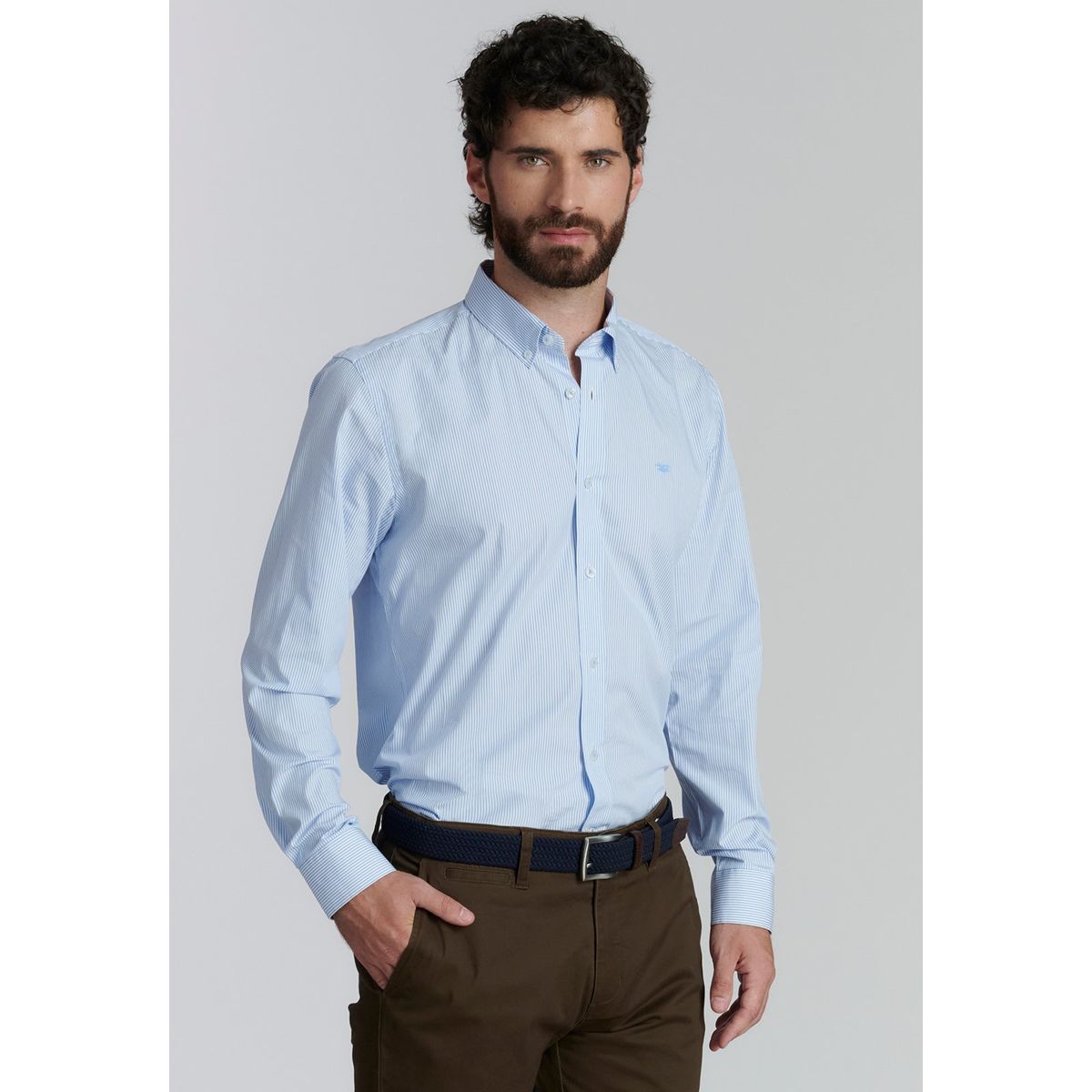FEROUCH - Camisa Chicago Smart Casual Celeste Ferouch