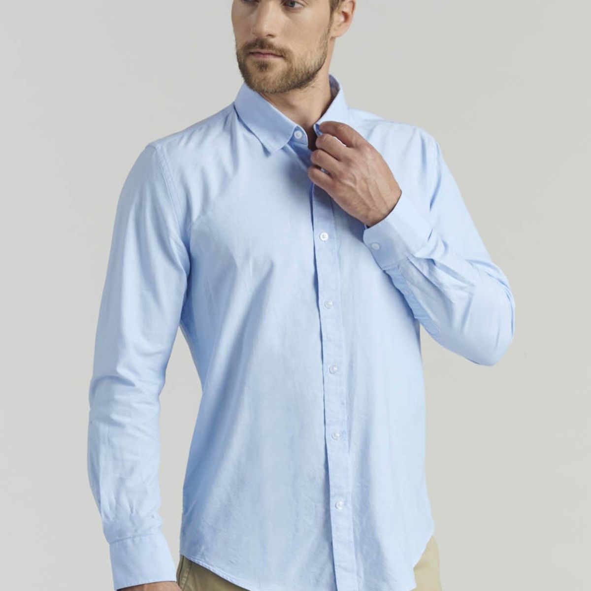 FEROUCH - Camisa Sport Oxford Fr Celeste Ferouch